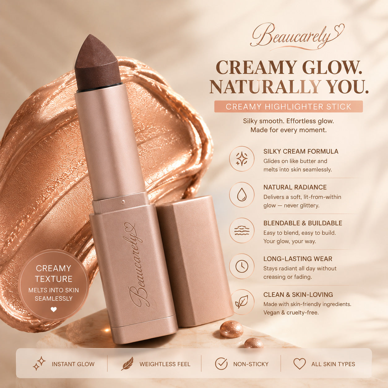 🔥 Seamless Cream Bronzer Stick | Sculpt, Blend & Glow in Seconds 🔥
