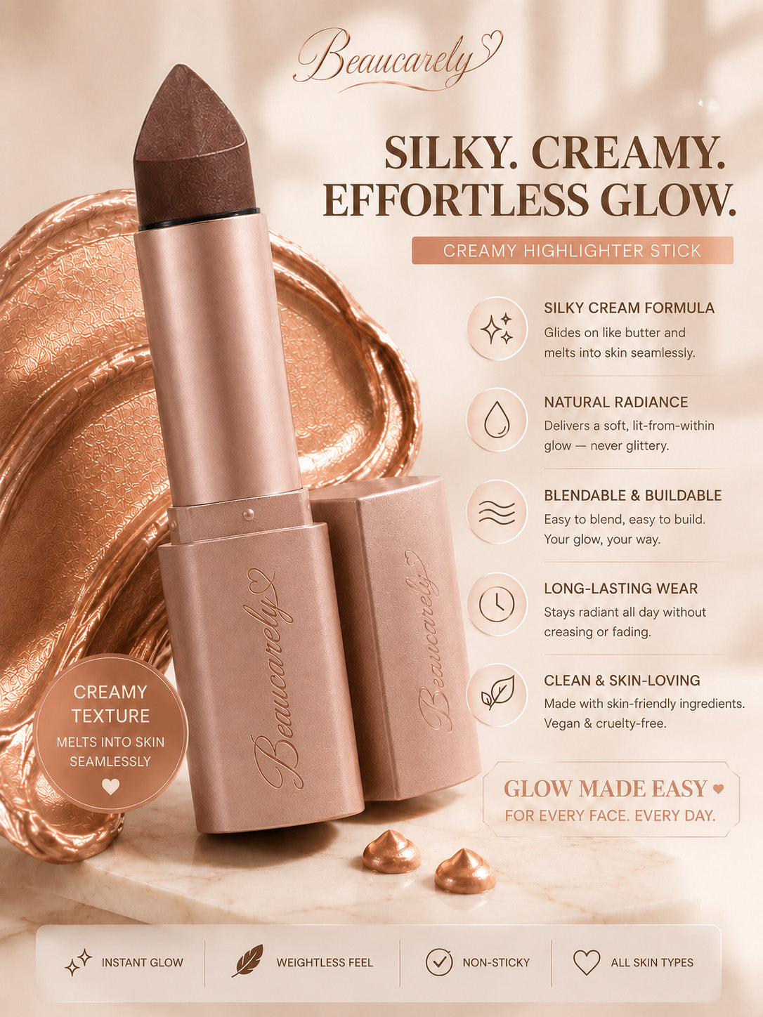 🔥 Seamless Cream Bronzer Stick | Sculpt, Blend & Glow in Seconds 🔥